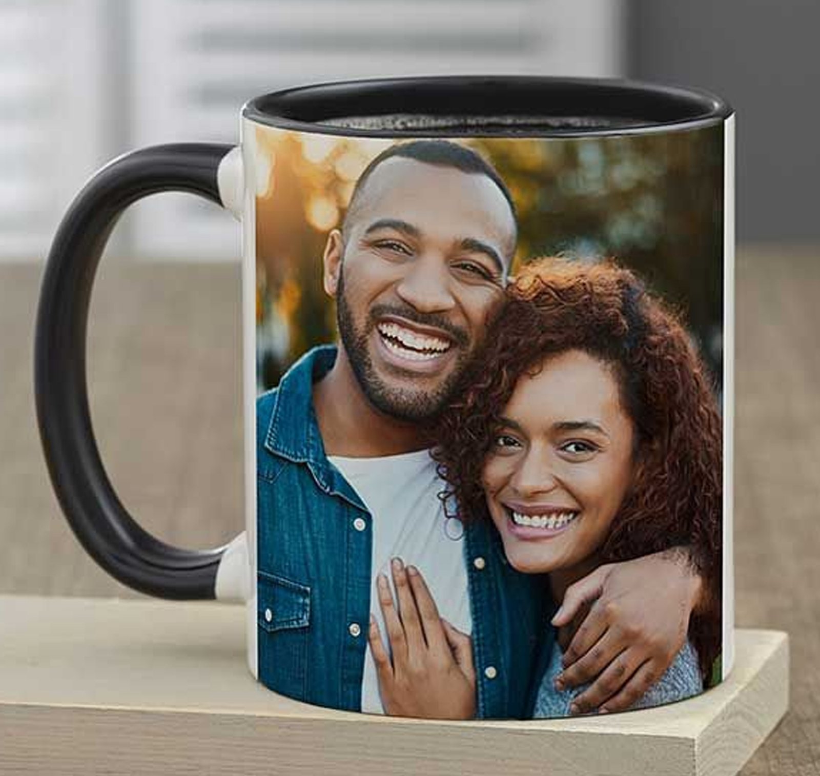 Black  handle mug